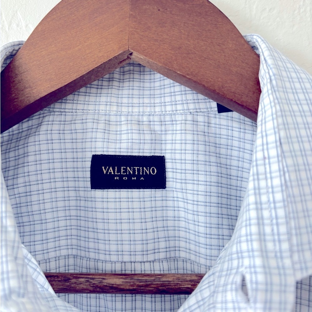 Valentino Roma Men's Blue Checkered Shirt - Picture 3 of 5